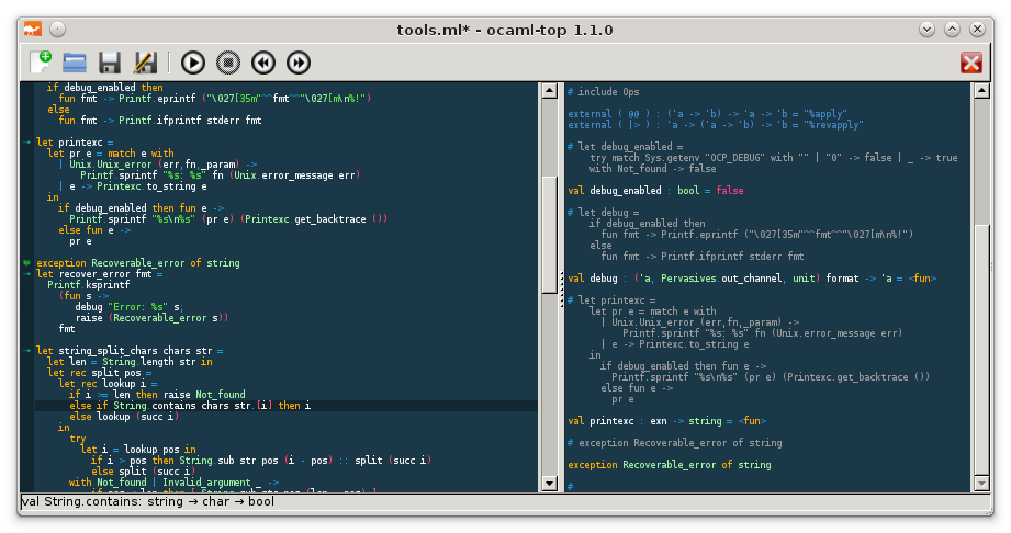 ocaml-top screenshot